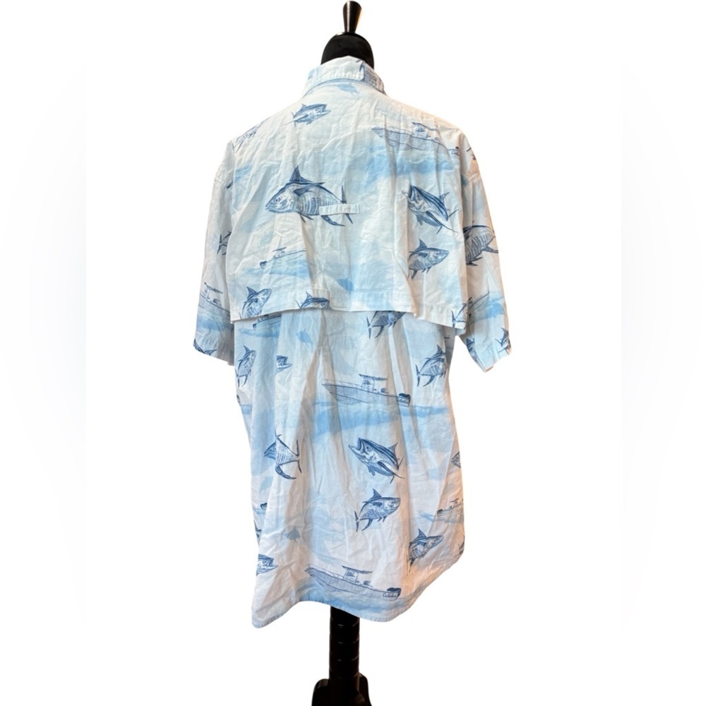 Cabela's Blue Fish Pattern Shirt - Picture 3 of 4
